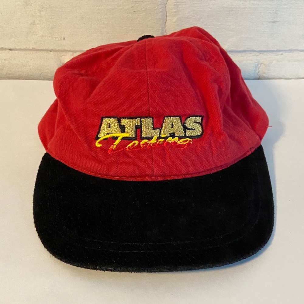 Vintage Atlas Testing Racing Red and Black Swede Hat